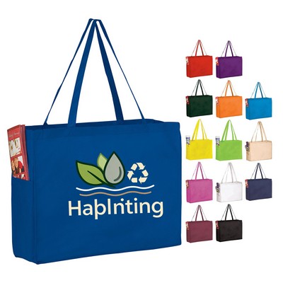 Non-Woven Side Pocket Tote - 12" x 16"