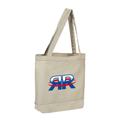 12 oz. Cotton Canvas Natural Color Accent Tote Bag