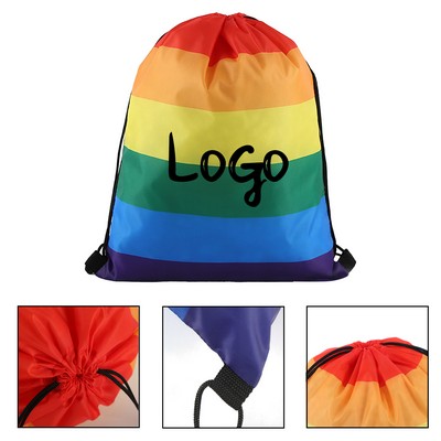 Rainbow Pride Drawstring Backpack