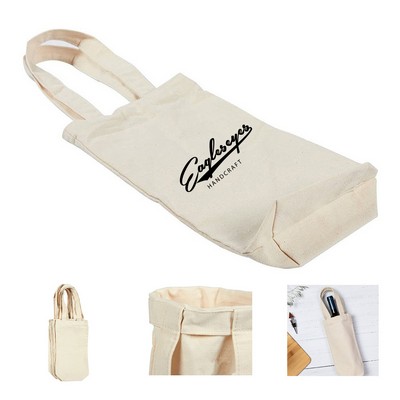 Single Wine Bottle Canvas Tote Bag