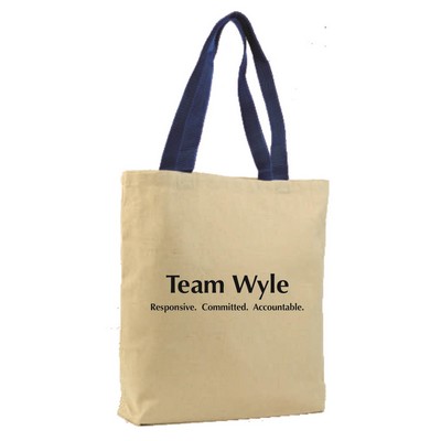 Promotional Tote Bag W/ Colored Handles