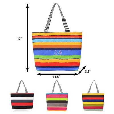 Spacious Rainbow Shopping Tote Bag