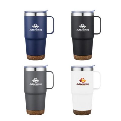 24oz Stainless Steel Travel Mug with Cork Bottom