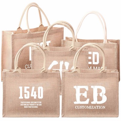Jute Tote Beach Bag