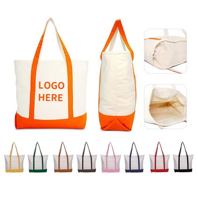 12oz Canvas Tote Bag with Front Pocket