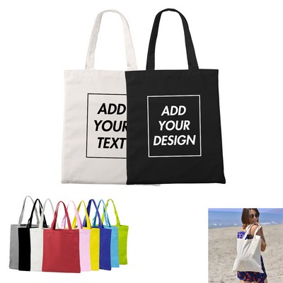 Large Solid Color Canvas Tote Bag