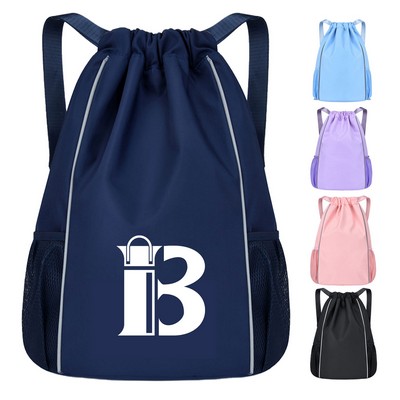 Sports Nylon Waterproof Drawstring Backpack