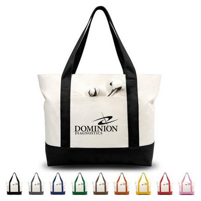 Color Patchwork Canvas Tote Bag Foldable Storage
