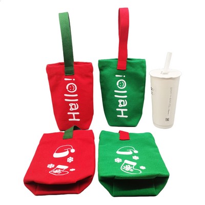 Holiday Canvas Gift Bag Wine Candy Bag