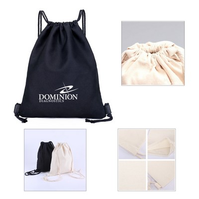 Drawstring Gym Backpack Canvas Bag