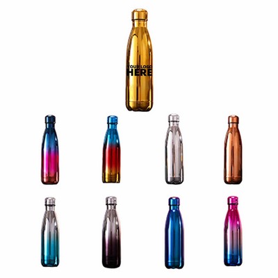 18 Oz. Stainless Steel Electroplated Cola Shaped Insulated Bottle