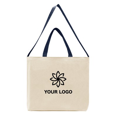 Deluxe Natural Canvas Double Shoulder Strap Gusset Tote