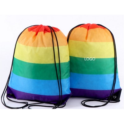 Pride Rainbow Drawstring Backpack