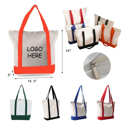 12oz Canvas Tote Bag with Reinforced Handles