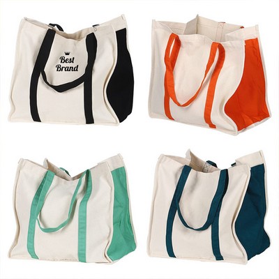 Colorful Handles Canvas Tote Bag