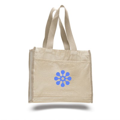Natural Beige Canvas Gusset Tote Bag