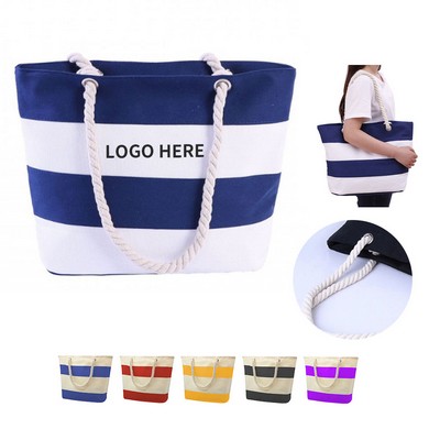 12oz Cotton Canvas Tote with Rope Handle