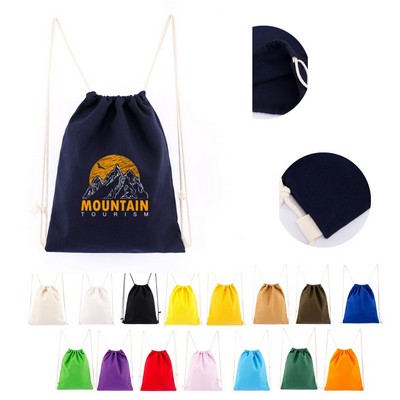 Cotton Canvas Drawstring Backpack