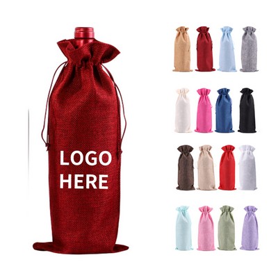 Festive Flax Wine Tote Bag