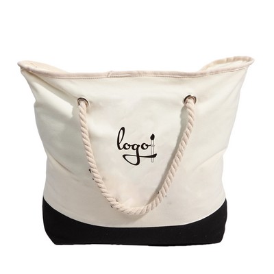 Rope Handle Canvas Tote Bag