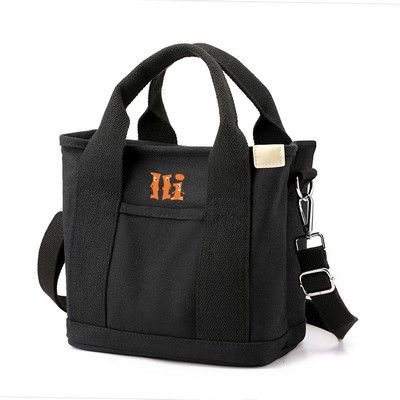 Canvas Tote Bag with Zipper Closure
