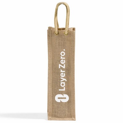 Single Bottle Jute Wine Tote