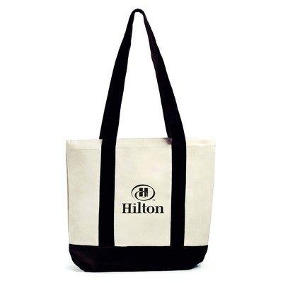 10 Oz. Screen Printed Cotton Canvas Two Tote Bag with Long Handle Drop Height